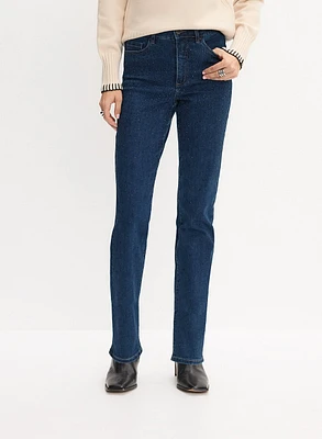 Tonal Embellished Straight-Leg Jeans