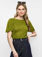 Short Flare Sleeve Top