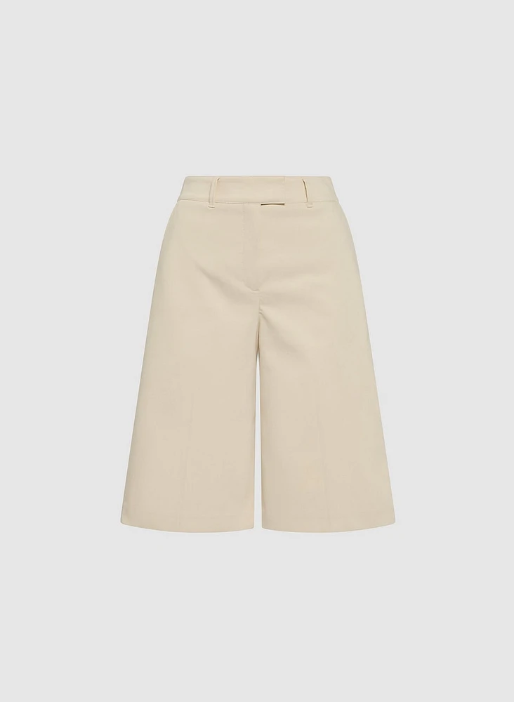 Long Cotton-Blend Shorts