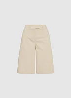 Long Cotton-Blend Shorts