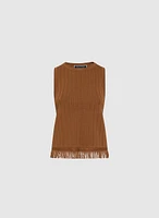 Débardeur en crochet à franges