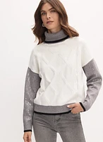 Sequined Turtleneck Sweater