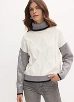 Sequined Turtleneck Sweater