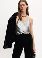 Sleeveless Lamé Blouse