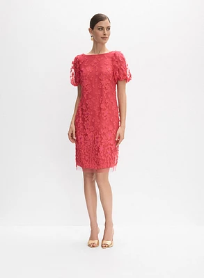 3D Floral Overlay Dress