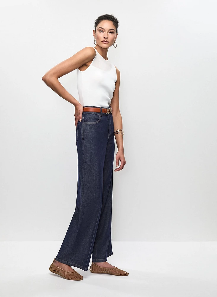 Pantalon en denim à jambe large