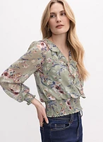 Smocked Floral Blouse