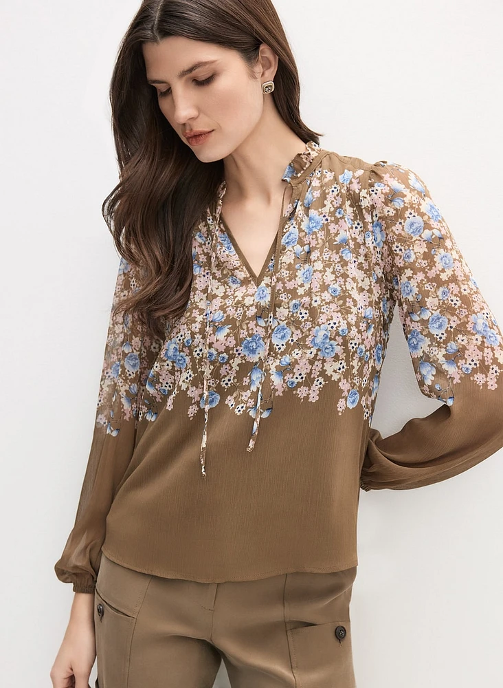 Floral Placement Print Blouse