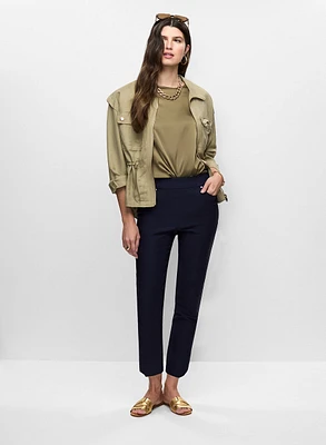 Short Zip Front Jacket & Slim Leg Pants