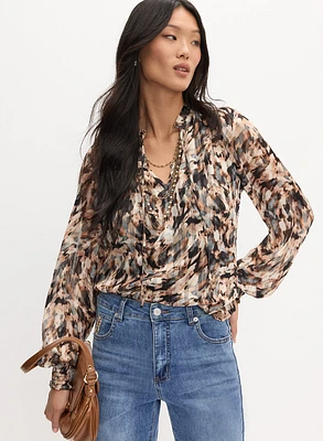 Abstract Painted Print Blouse