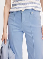 Wide-Leg Denim Capris