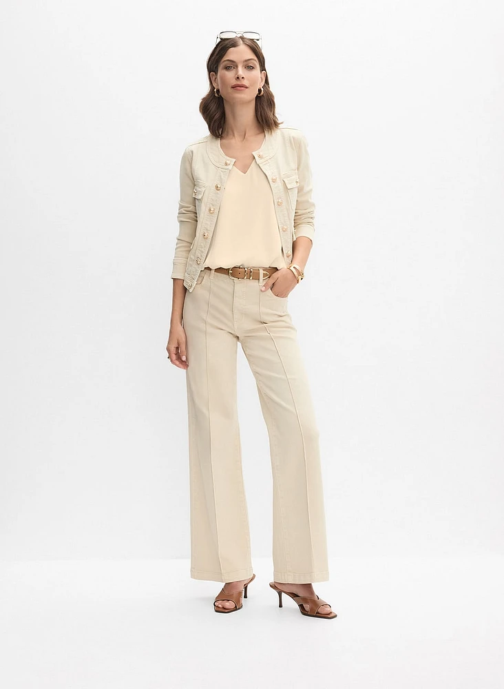 Blouse en crêpe à encolure V