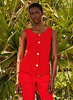 Knit Button-Down Vest