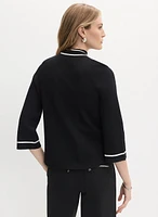 Contrast Trim Cardigan