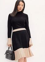 Pleat Detail Sweater Dress