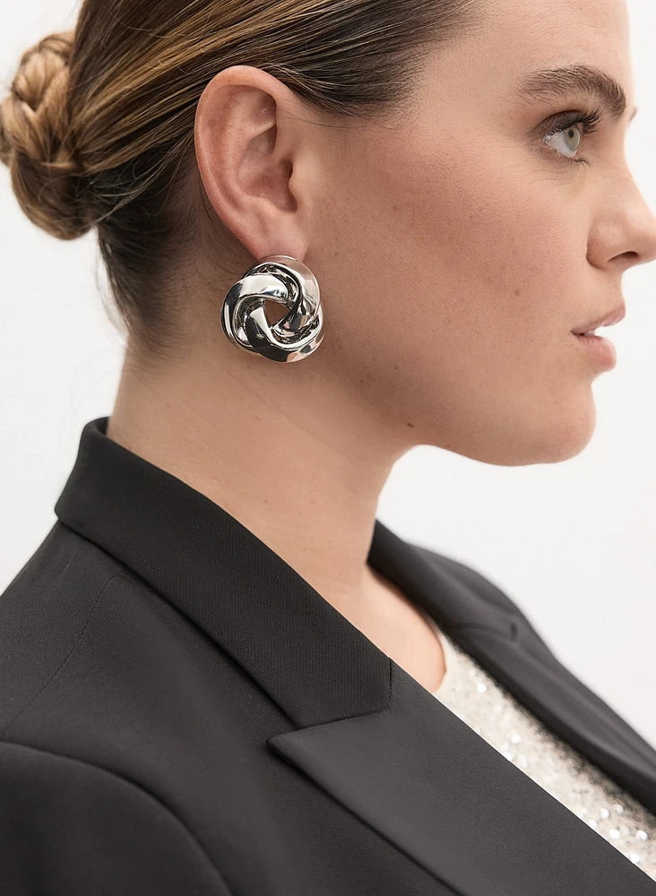 Knot Button Earrings