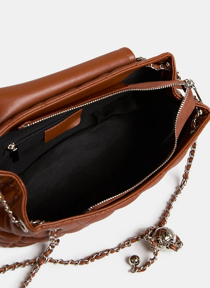 Sac à main matelassé en cuir végane