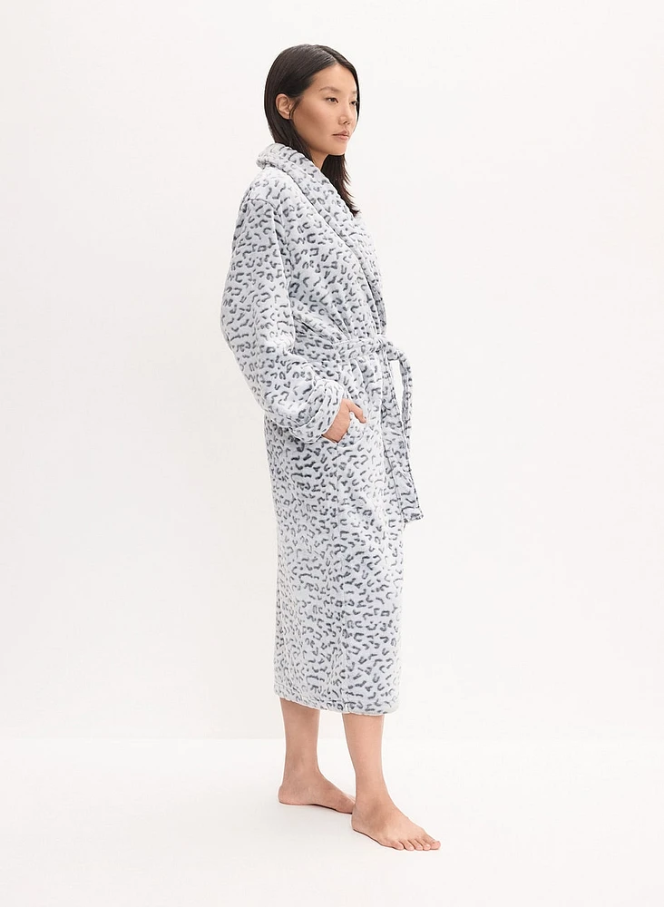 Animal Print Fleece Robe