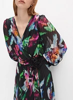 Floral Plissé Dress