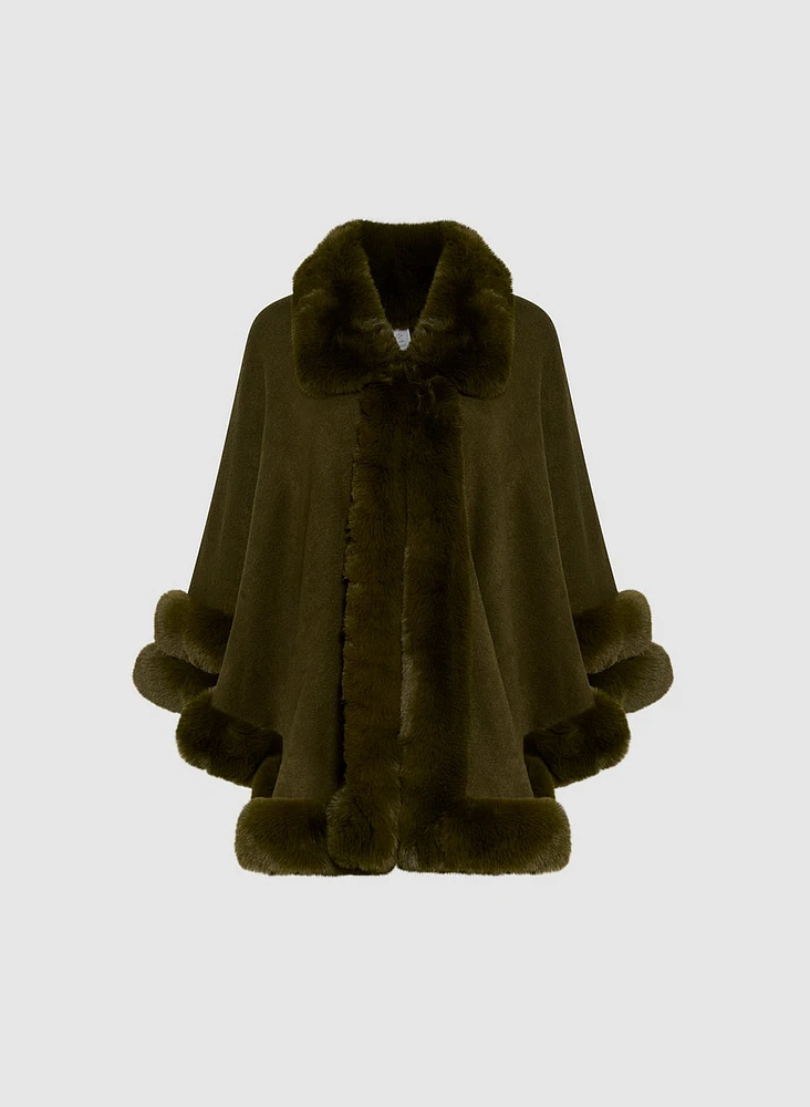 Faux Fur Poncho