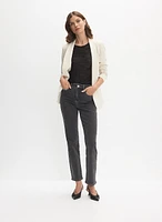 Buckle Detail Straight-Leg Jeans