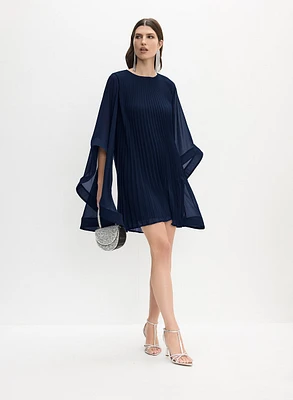 Pleated Chiffon Dress