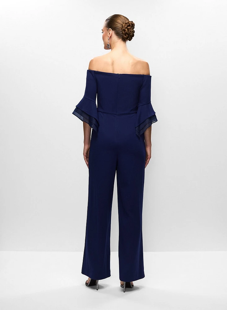 Adrianna Papell - Organza Sleeve Jumpsuit