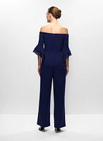 Adrianna Papell - Organza Sleeve Jumpsuit