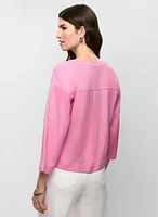 Blouse en lin avec poches à sequins
