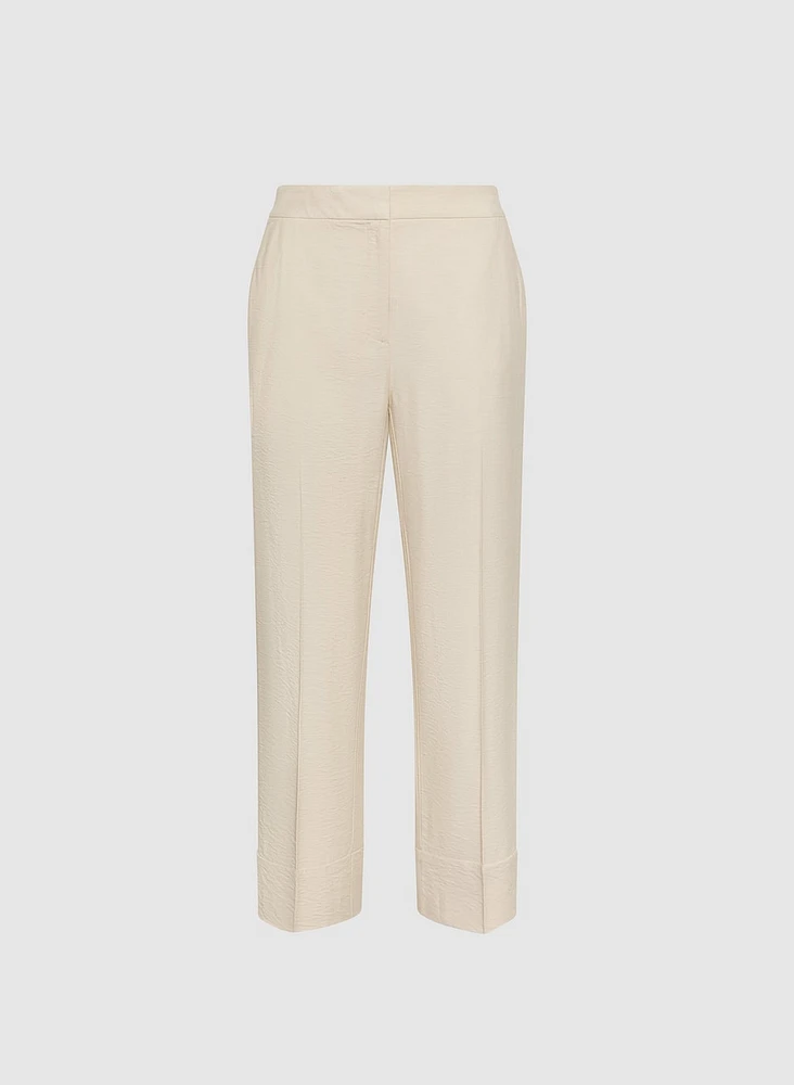 Pantalon à jambe droite écourtée