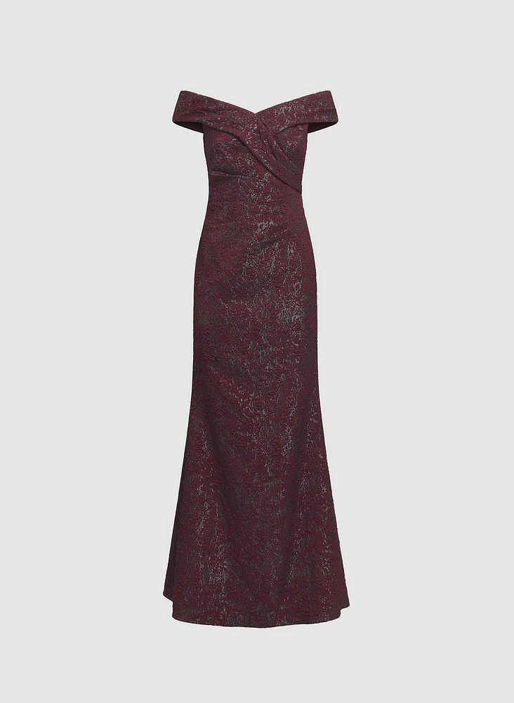 Robe métallique en jacquard