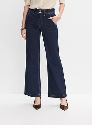 Rinse Tint Flare-Leg Jeans