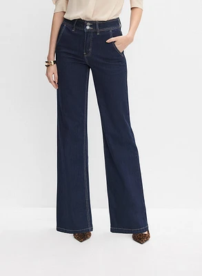 Rinse Tint Flare-Leg Jeans