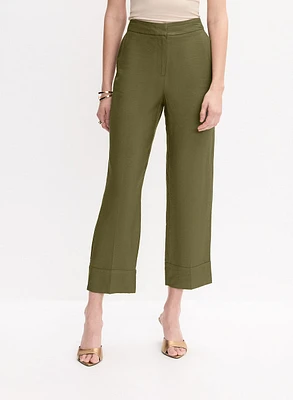 Pantalon à jambe droite écourtée