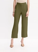Cuffed Straight-Leg Pants
