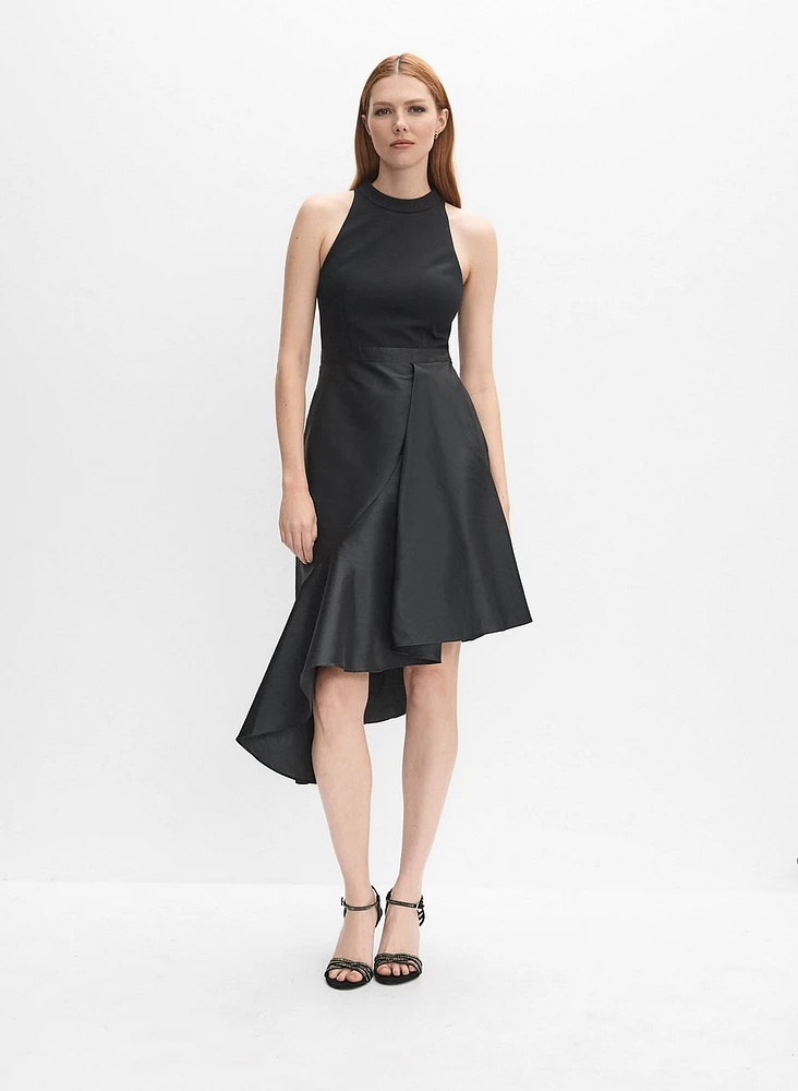 Robe en crêpe et taffetas