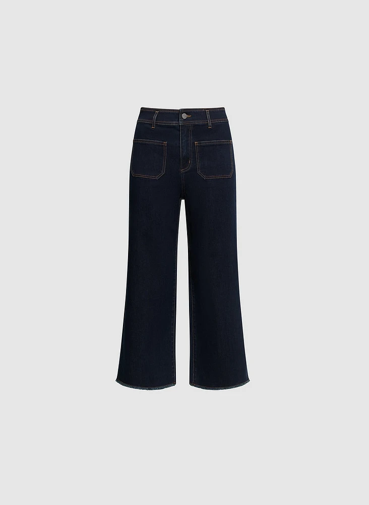 Wide Leg Culotte Jeans