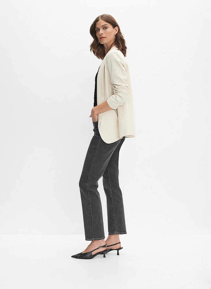 Buckle Detail Straight-Leg Jeans