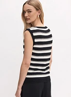 Striped Sleeveless Sweater