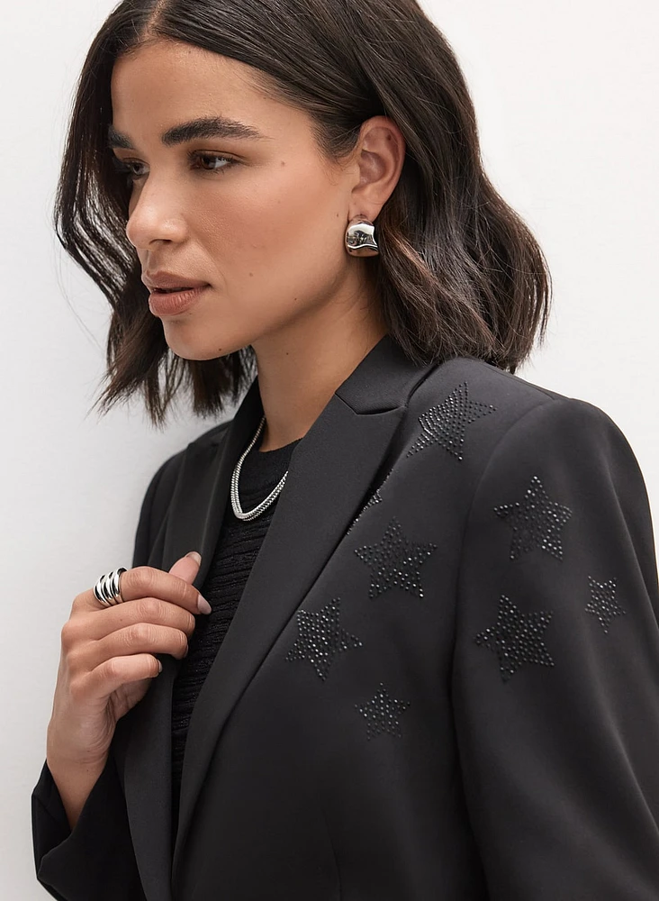 Rhinestone Star Detail Blazer