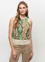 Mixed Snake Print Top