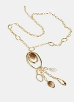 Oval Pendant Chain Necklace