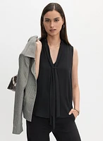 V-Neck Sleeveless Chiffon Blouse