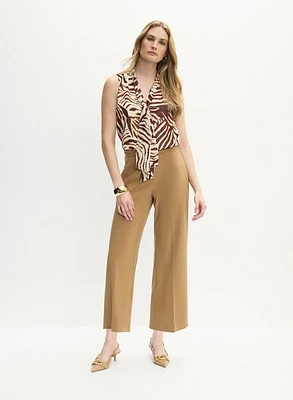 Zebra Print Sleeveless Blouse & Culotte Pants