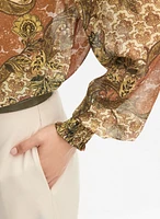 Blouse en chiffon à motif paisley