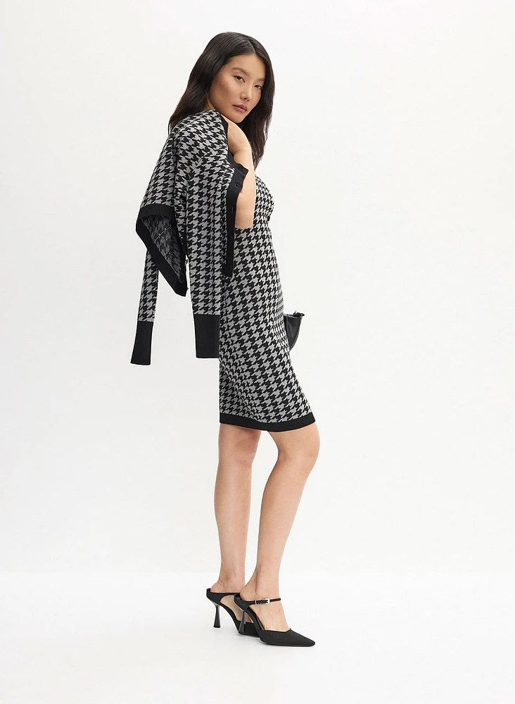 Houndstooth Print Jacket & Dress Set