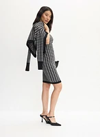 Houndstooth Print Jacket & Dress Set