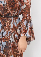 Belted Paisley Dress