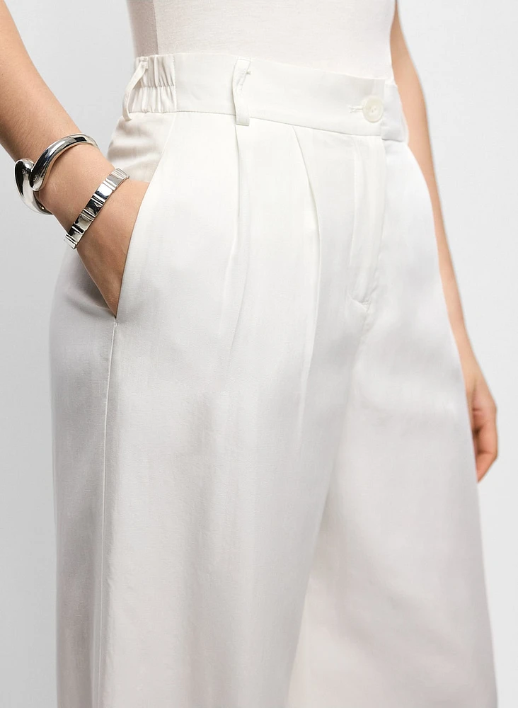 Tencel-Linen Wide Leg Pants