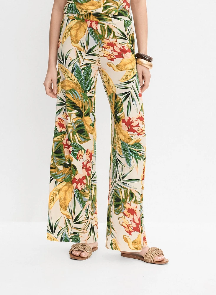 Tropical Wide-Leg Pants